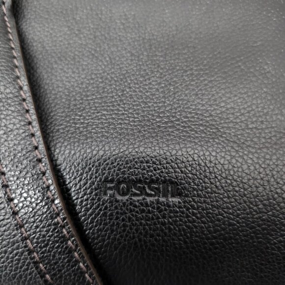 Fossil Emma Pebble Leather Slim Black Shoulder Crossbody Bag - Picture 2 of 16